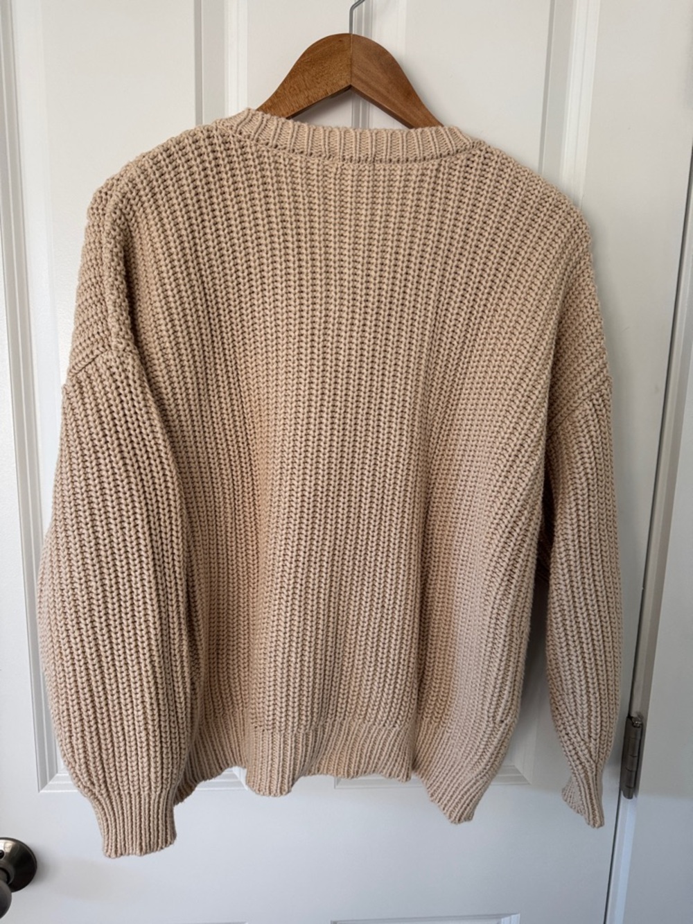 The Simple Folk Beige Chunky Knit Button-Front Women's Cardigan - Picture 4 of 4